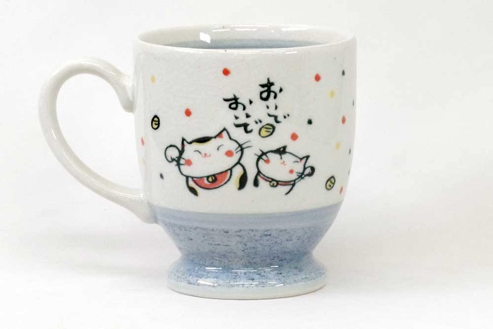 日本 來福貓平安祈福馬克杯|咖啡杯-紅色|藍色-日本製 - 富士通販