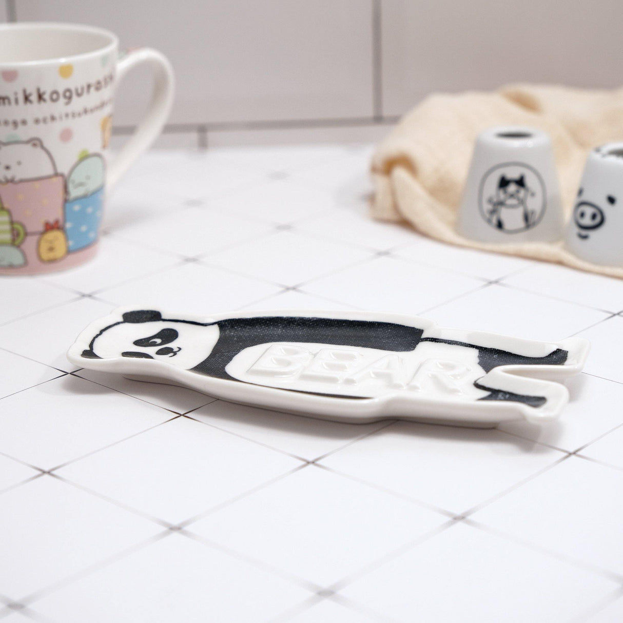 無印風動物系陶瓷瀝水肥皂架 - 富士通販