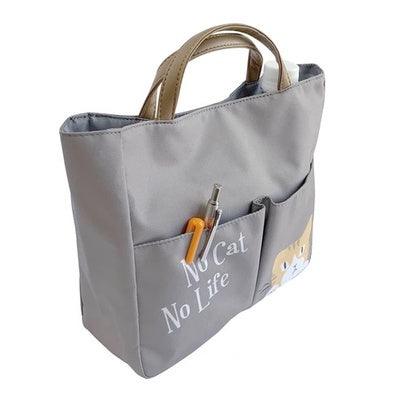 日本貓咪手提袋|動物袋中袋、灰色收納袋 - 富士通販