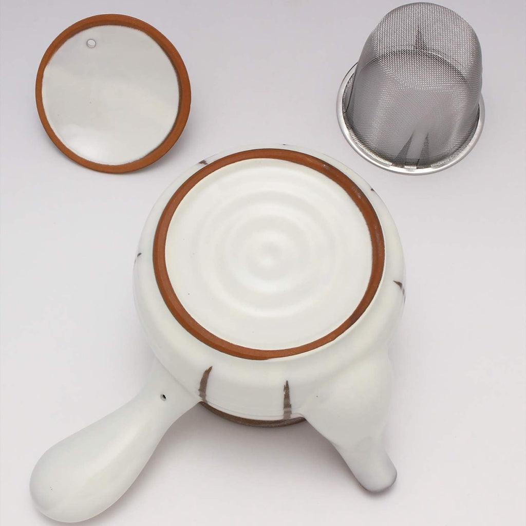 日本製 京十草六兵衛 陶瓷茶壺 附濾網|500cc 大容量 - 富士通販