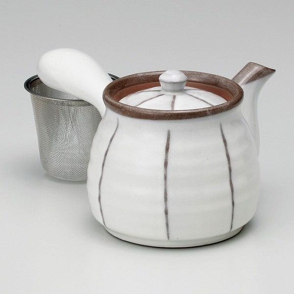 日本製 京十草六兵衛 陶瓷茶壺 附濾網|500cc 大容量 - 富士通販