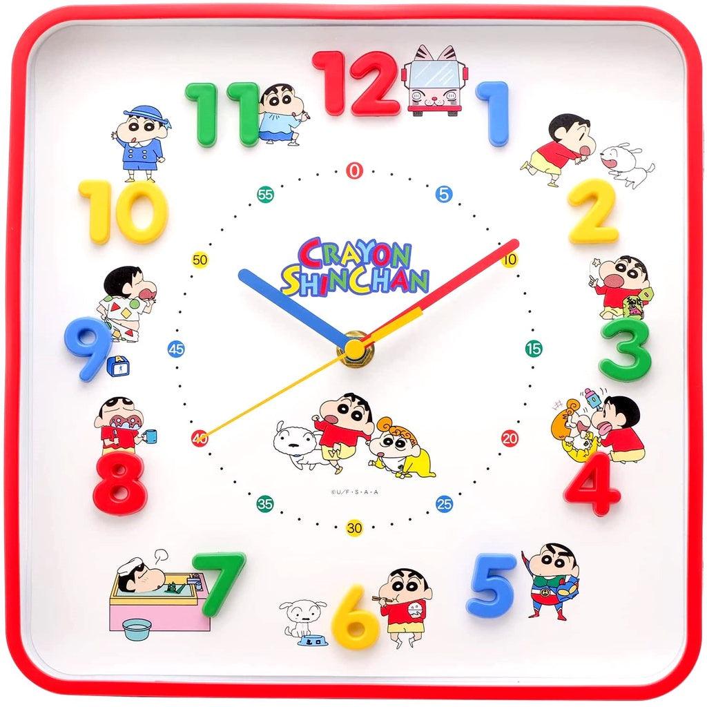 日本正版卡通時鐘|蠟筆小新靜音掛鐘 - 富士通販