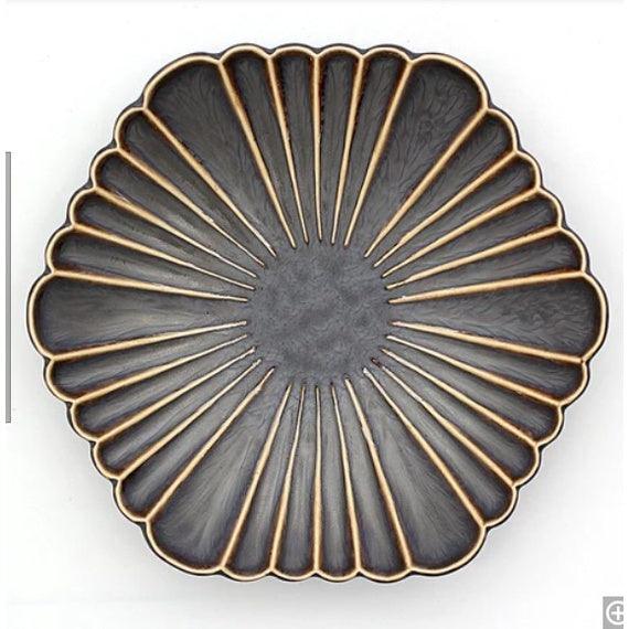 日本製 美濃燒 孔雀羽狀六角盤|職人手作 - 富士通販