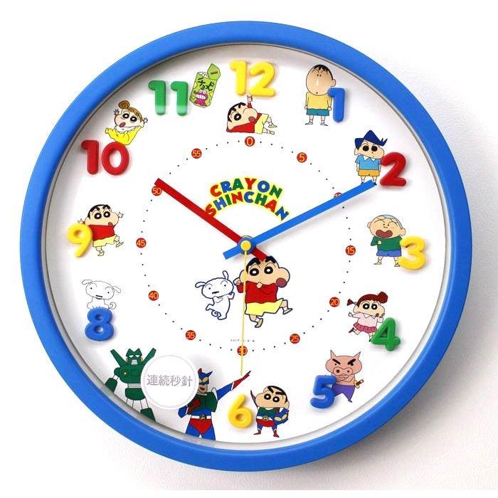 日本正版卡通時鐘|蠟筆小新靜音掛鐘 - 富士通販