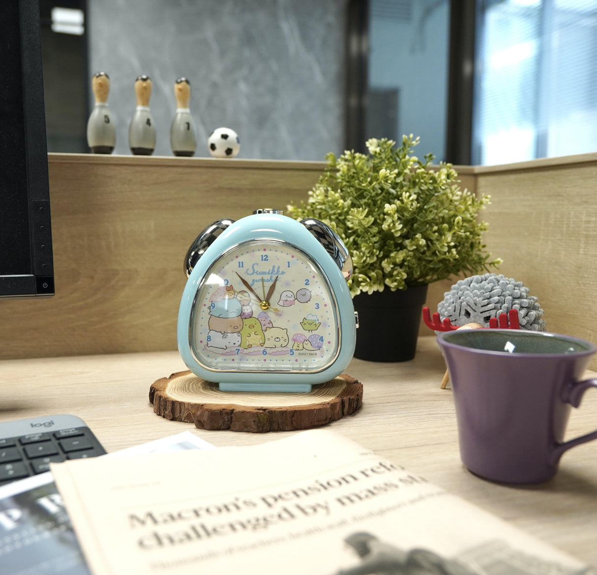 三角飯糰造型靜音時鐘|多款卡通人物,貪睡功能 - 富士通販