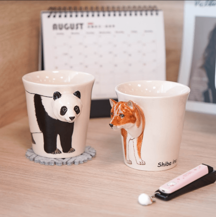 動物園區耐熱馬克杯|熊貓、猴子、大象、大猩猩、長頸鹿 - 富士通販