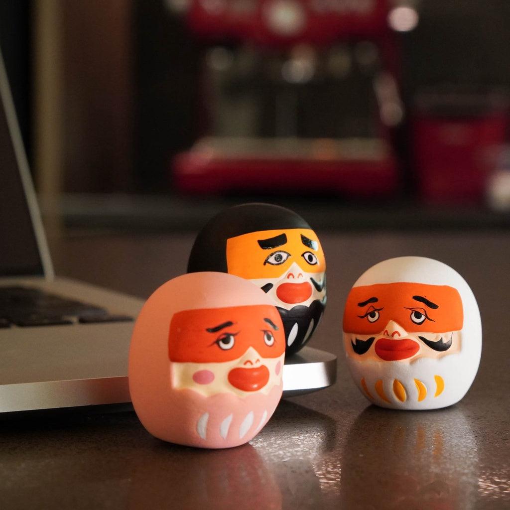 日本 福岡博多限定款 明太子達摩不倒翁 白 黑 粉|限定款 不倒翁 祈福 - 富士通販