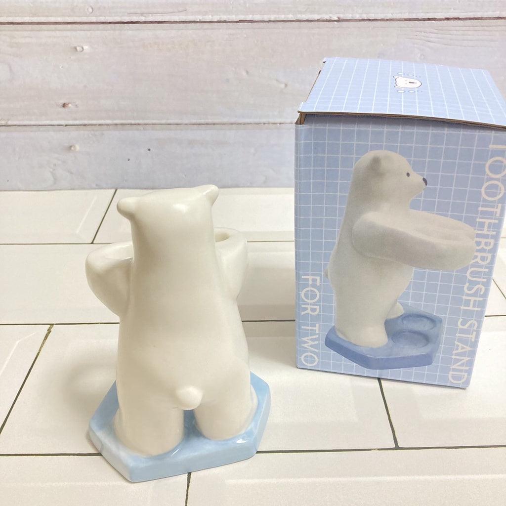 北極熊陶瓷牙刷架|牙刷架收納 牙刷置物架 - 富士通販