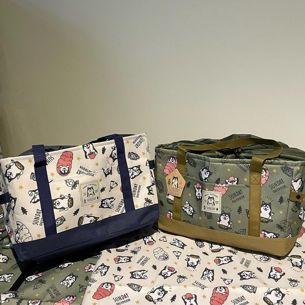 黑柴露營野餐系列|保冷旅行袋/野餐墊 - 富士通販