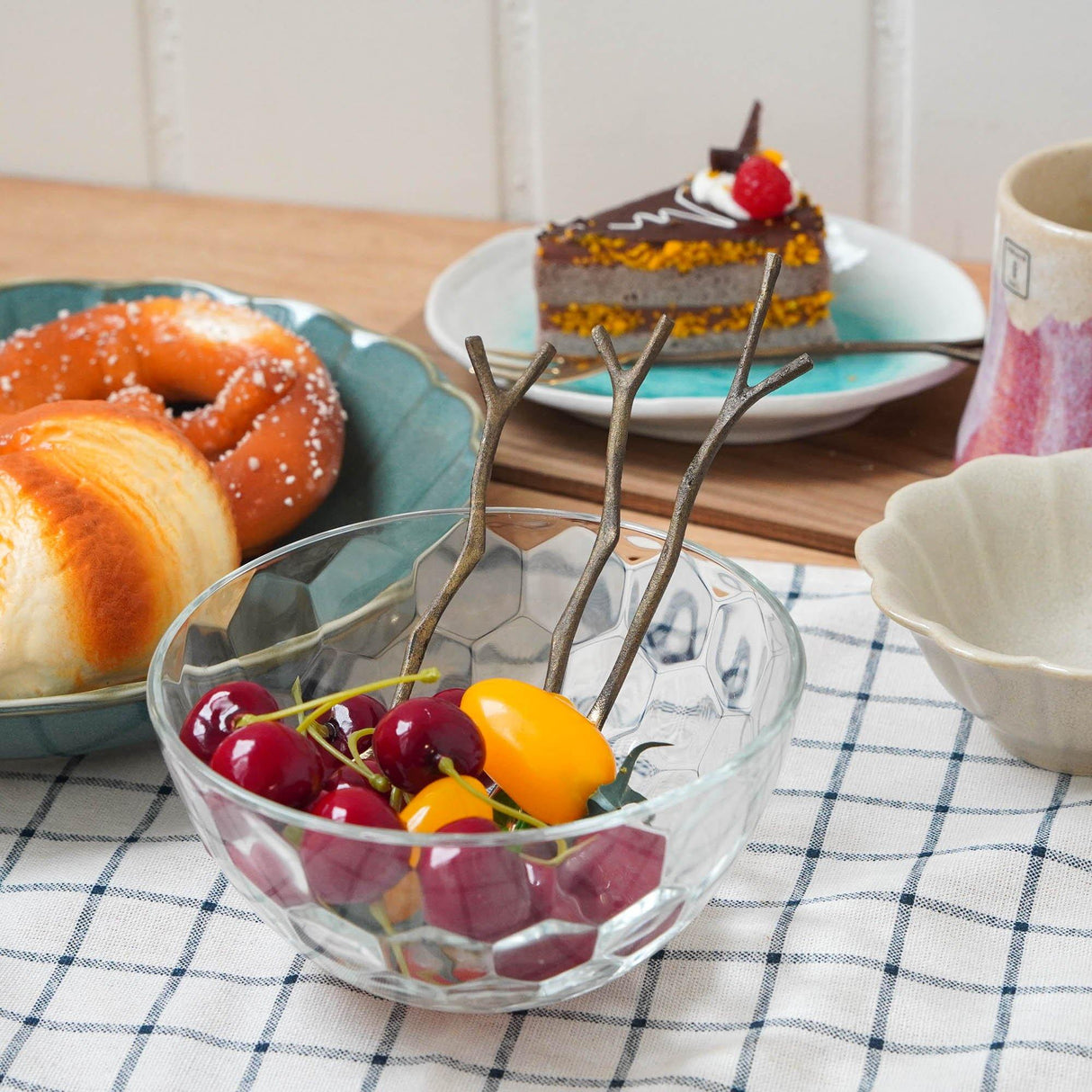 復古黃銅樹枝造型餐具,日系下午茶典雅叉子湯匙 - 富士通販