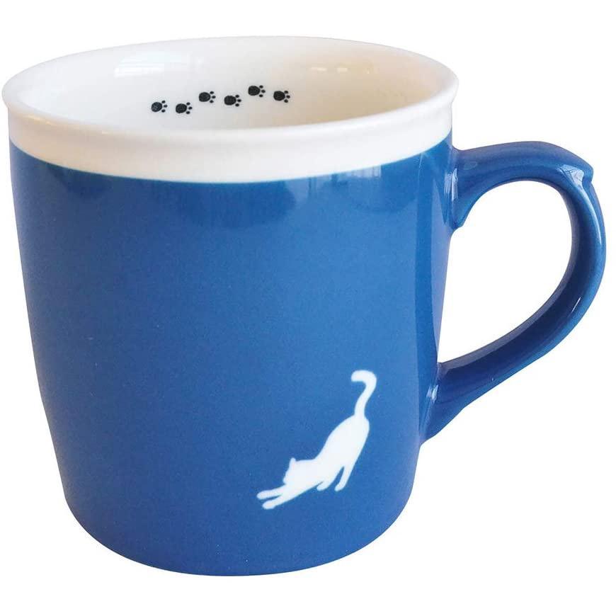 日本製 美濃燒 貓剪影馬克杯 藍/粉/綠/橘|貓咪馬克杯 貓奴 - 富士通販
