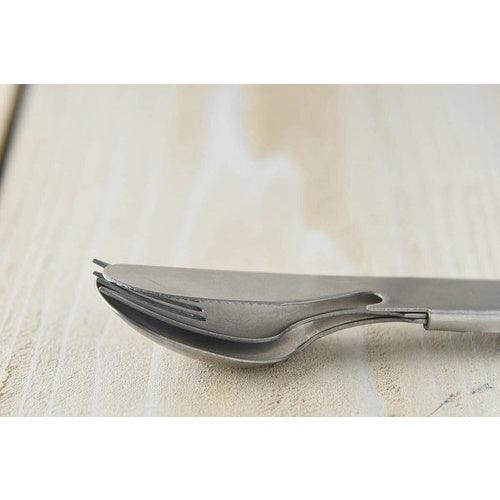 日本製 燕三條 露營餐具 三件組|湯匙 叉子 刀 可堆疊收納 - 富士通販