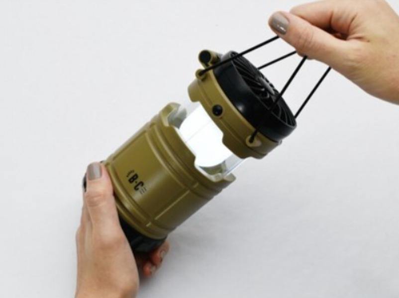 免插電露營風扇照明燈|手提懸掛使用,可調整風扇角度 - 富士通販