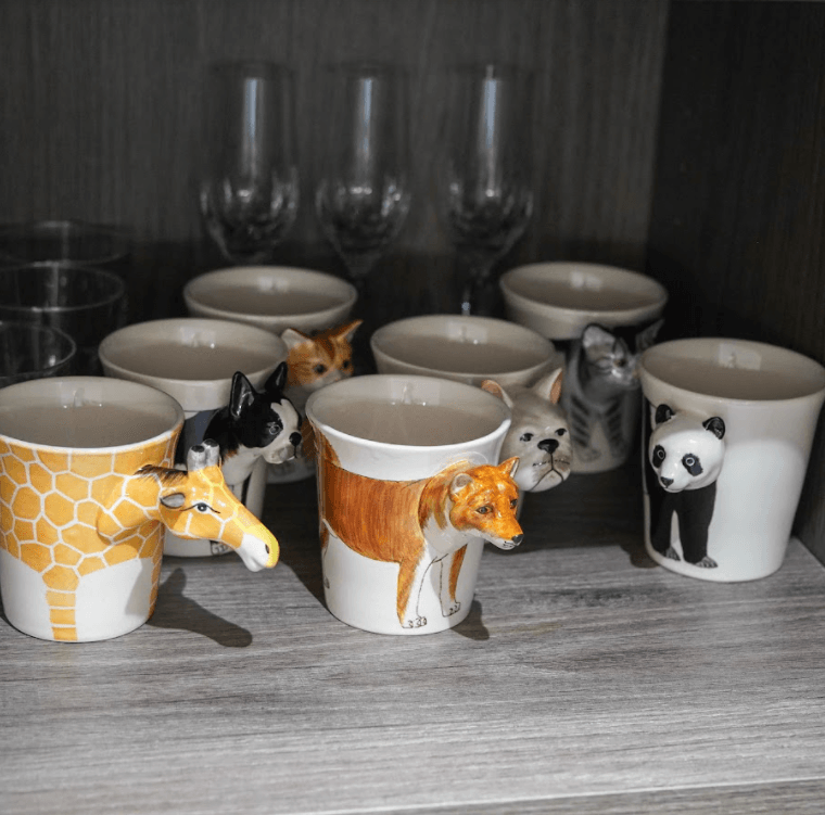 動物園區耐熱馬克杯|熊貓、猴子、大象、大猩猩、長頸鹿 - 富士通販