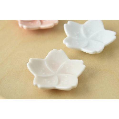 日本製 櫻花造型 筷架 五入 禮盒組|新居賀禮 筷托 日式筷子架 美濃燒 - 富士通販