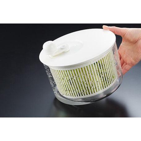 日本製 蔬果瀝水器|生菜沙拉 蔬果脫水器 甩乾瀝水籃 - 富士通販