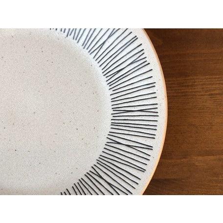 日本製 陶瓷線條白盤|圓盤 陶瓷盤 盤子 - 富士通販