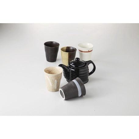 日本製復古摩卡茶壺杯五入組|送禮推薦 - 富士通販
