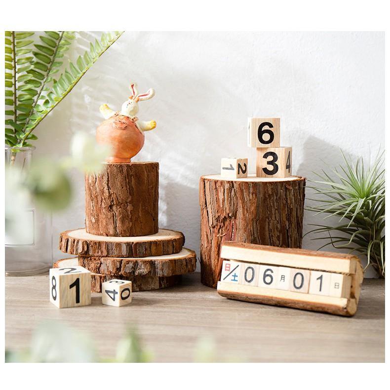 鄉村田園風 辦公室小物 原木製樹枝原始造型萬年曆|創意手動日曆 - 富士通販