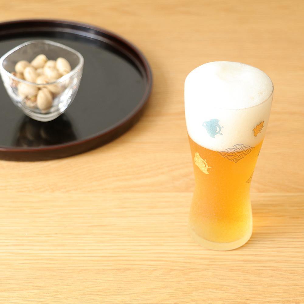 日本石塚哨子啤酒杯-金魚煙火|雪兔|千鳥-三款可選 - 富士通販