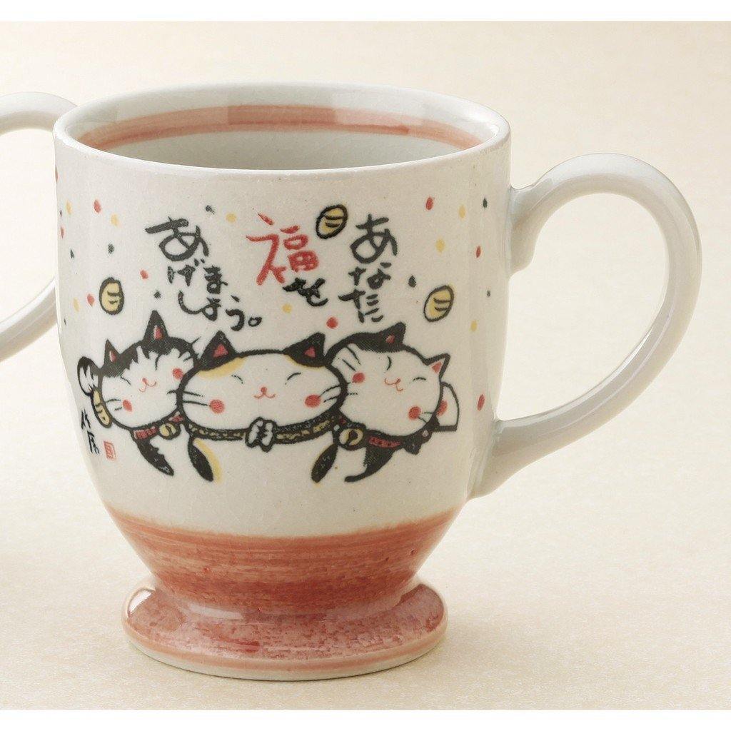 日本 來福貓平安祈福馬克杯|咖啡杯-紅色|藍色-日本製 - 富士通販