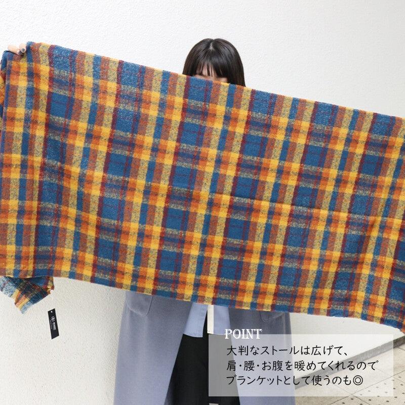 日系百搭經典格紋圍巾|多功能/披肩/毯子/午睡毯 - 富士通販