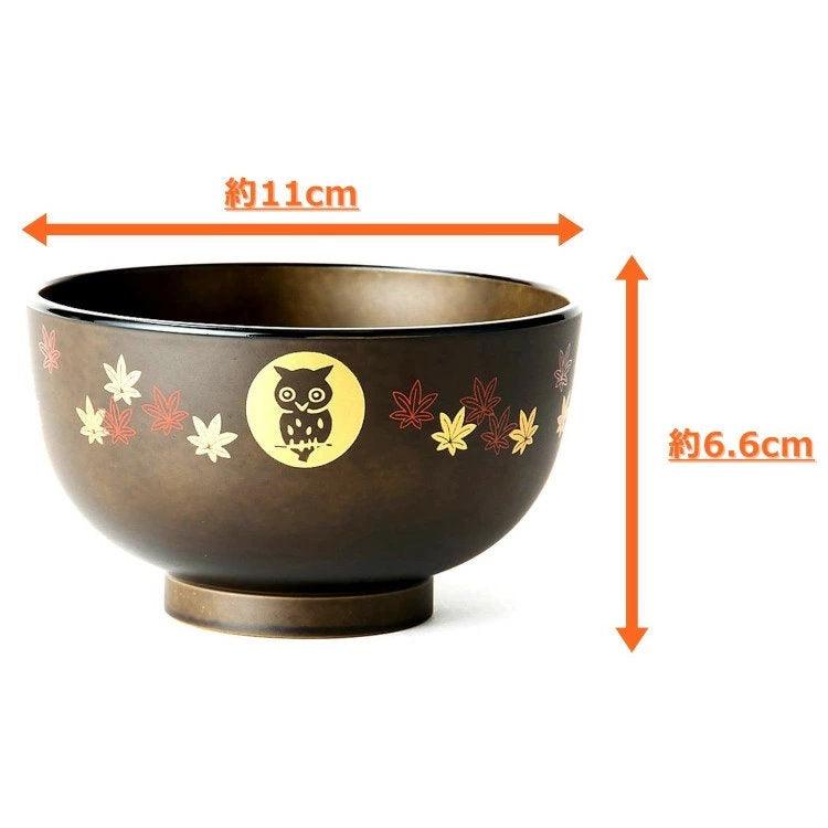 日本製會津塗貓頭鷹飯碗|會津漆器耐熱湯碗 - 富士通販