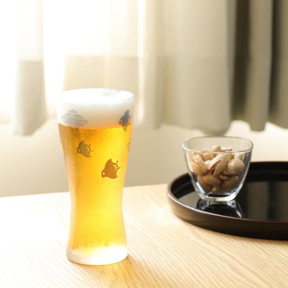 日本石塚哨子啤酒杯-金魚煙火|雪兔|千鳥-三款可選 - 富士通販