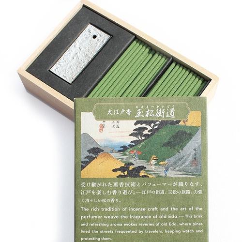 日本香堂大江戶香-玉松街道/伽羅姫|香氛線香附香座 - 富士通販