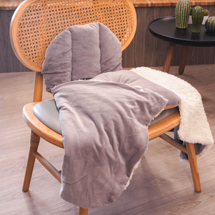 冬季保暖組|靠枕+椅墊+被毯 辦公坐墊必備(不可拆) - 富士通販