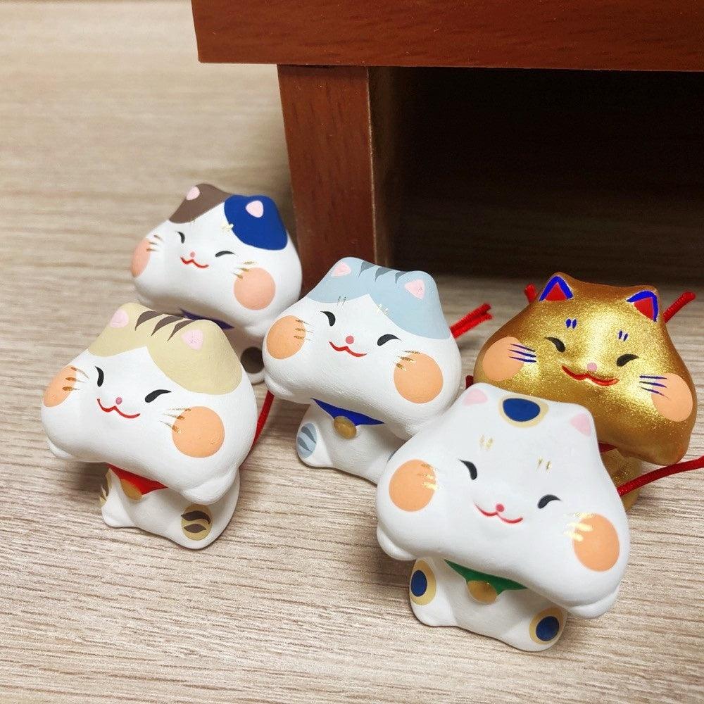 貓咪捧臉公仔|無釉陶瓷、辦公療癒、含算命書籤 - 富士通販