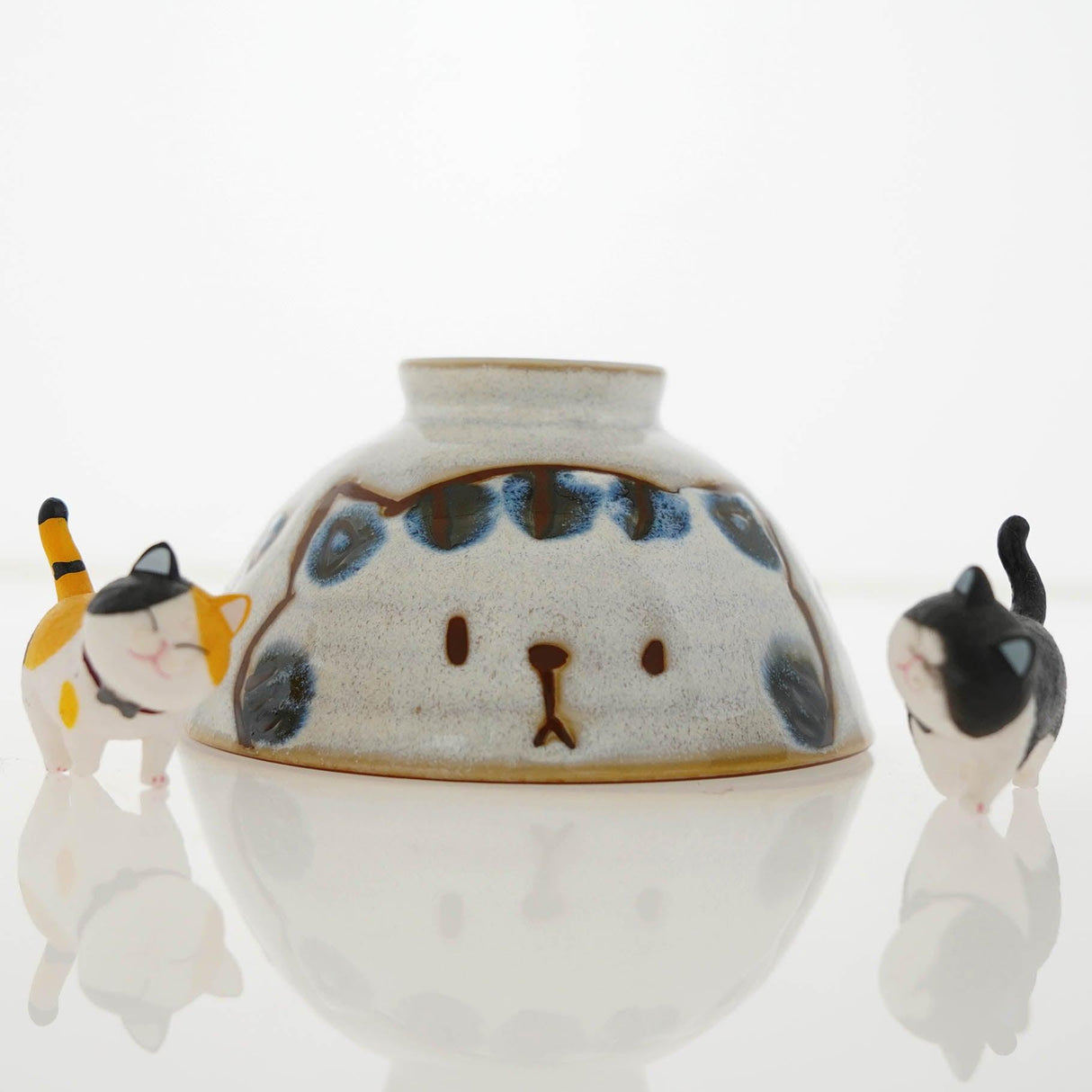 日本製 美濃燒貓咪茶碗|造型碗 日式陶瓷碗 - 富士通販