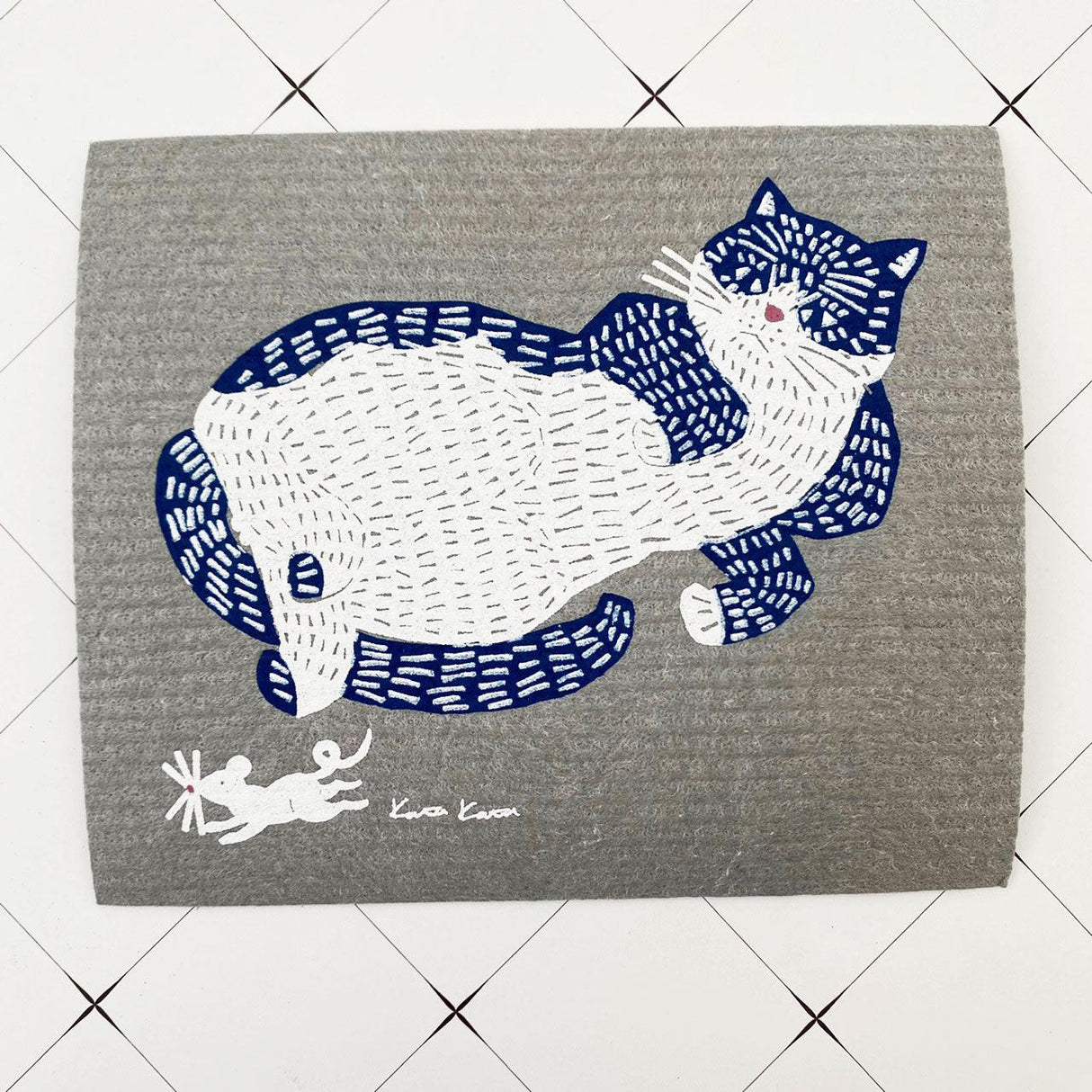 德國製造 動物圖案 纖維素吸水抹布 不掉棉絮 不留水痕|海鷗 熊 刺蝟 貓咪圖案 兩種尺寸 - 富士通販