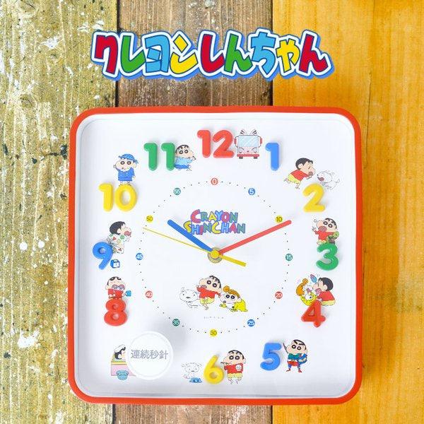 日本正版卡通時鐘|蠟筆小新靜音掛鐘 - 富士通販