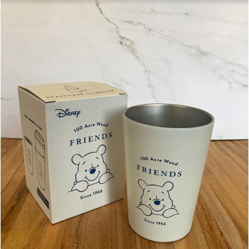 日本迪士尼|小熊維尼白色不鏽鋼水杯 - 富士通販