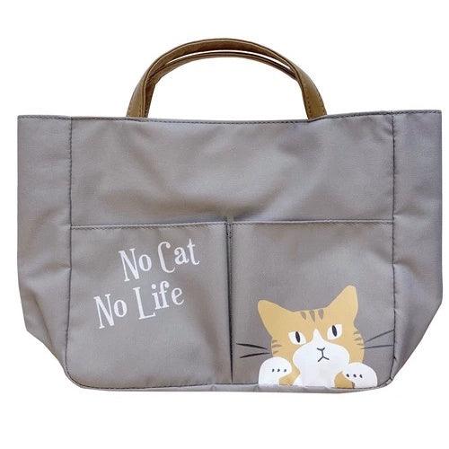 日本貓咪手提袋|動物袋中袋、灰色收納袋 - 富士通販