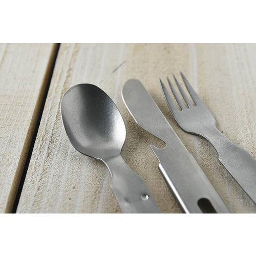 日本製 燕三條 露營餐具 三件組|湯匙 叉子 刀 可堆疊收納 - 富士通販