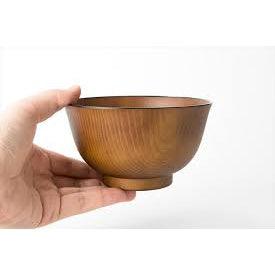 日本製 會津漆器 木紋碗 ╴木色/深棕|多用碗 全木紋 飯碗 木紋 餐碗 餐具 木色刷紋 - 富士通販