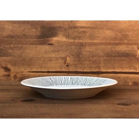 日本製 陶瓷線條白盤|圓盤 陶瓷盤 盤子 - 富士通販