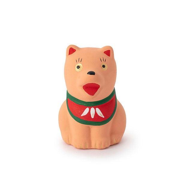 日本 中川政七商店 陶瓷忠犬公仔 白 茶色|公仔 擺件 陶瓷公仔 - 富士通販