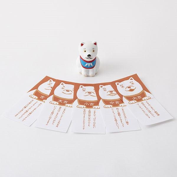 日本 中川政七商店 陶瓷忠犬公仔 白 茶色|公仔 擺件 陶瓷公仔 - 富士通販