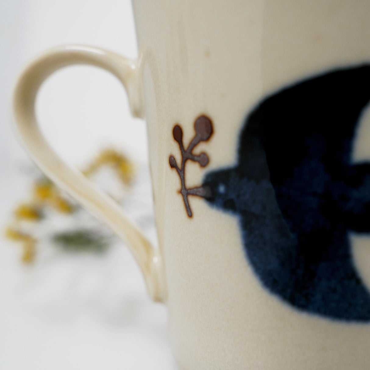 日本製 BISQUE 藍色海鷗 馬克杯|咖啡杯 美濃燒 - 富士通販