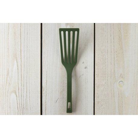 日本製 橄欖綠 耐熱尼龍煎匙 湯勺|鍋鏟 不沾鍋鏟 濾油鍋鏟 - 富士通販