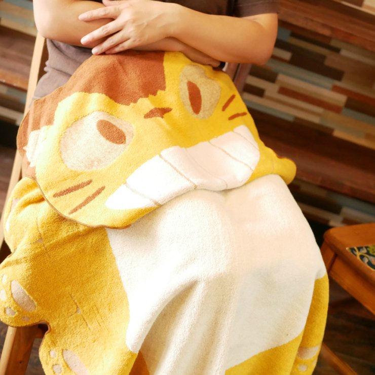 龍貓公車卡通造型午睡毯|宮崎駿吉卜力龍貓巴士兒童浴巾 - 富士通販