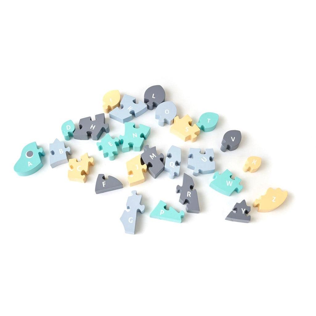 日本知育玩具開發潛能|木製恐龍英語拼圖 - 富士通販