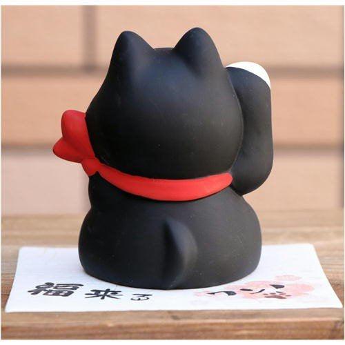 無釉陶招財黑柴擺飾|裝飾招福吉祥物 - 富士通販