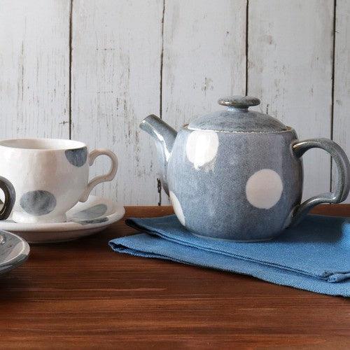 日本製 復古風 圓點茶壺|花茶壺 陶瓷茶壺 - 富士通販