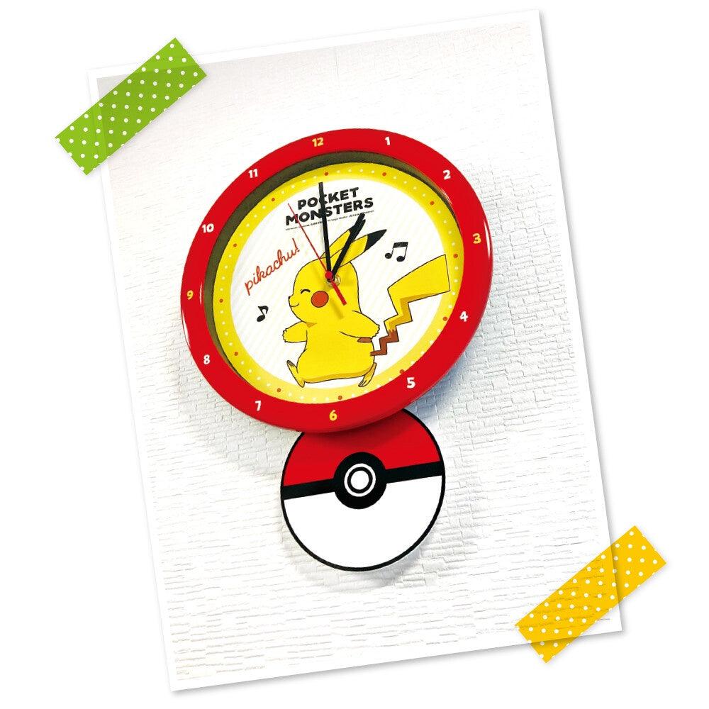 正版卡通寶可夢鐘搖擺時鐘|神奇寶貝皮卡丘靜音壁掛鐘 - 富士通販