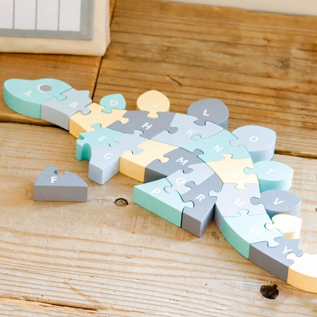 日本知育玩具開發潛能|木製恐龍英語拼圖 - 富士通販