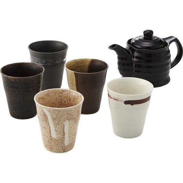 日本製復古摩卡茶壺杯五入組|送禮推薦 - 富士通販